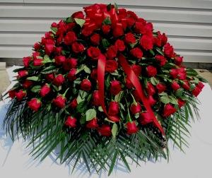 All Red Rose Casket Spray